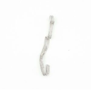 Handmadeˇanatomical filigree ear piece in 999 silver from above