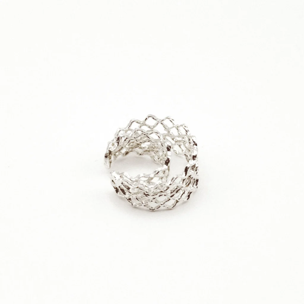 Silver Filigree Ear Cuff "Cats Cradle"