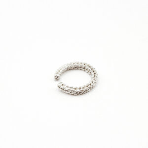Handmade filigree ear cuff in sterling silver from the side