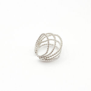 Handmade filigree ear cuff in sterling silver from the side
