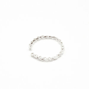 Handmade filigree ear cuff in sterling silver from the side