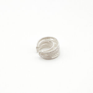 Handmade filigree ear cuff in sterling silver from the side