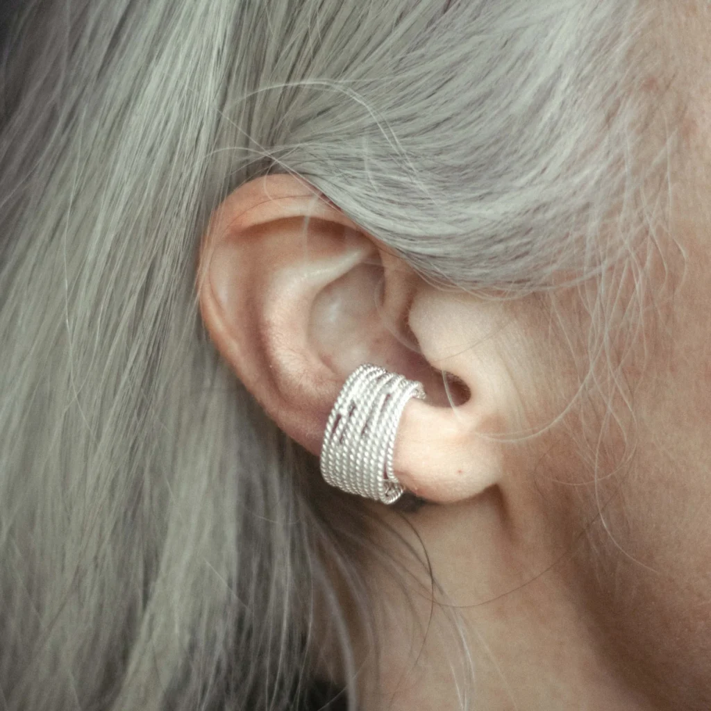 Silver Filigree Ear Cuff "Two Moons"